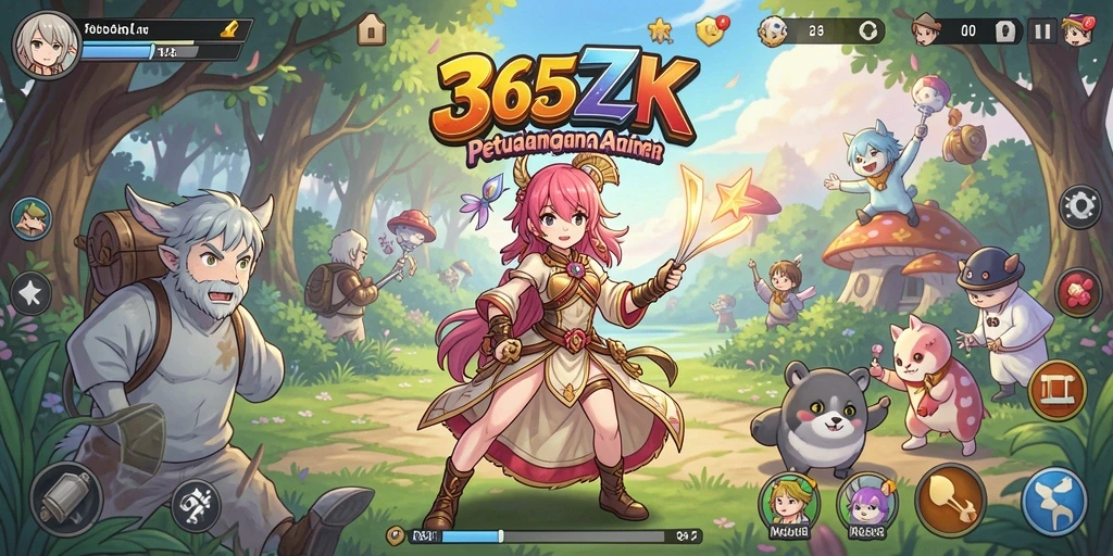 Tangkapan layar dari permainan 365ZK dengan visual anime yang memukau.