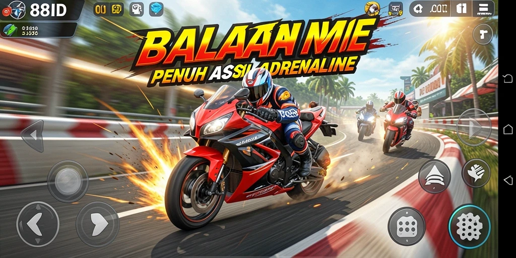 Screenshot utama 88ID dengan tampilan gameplay balapan motor yang seru.