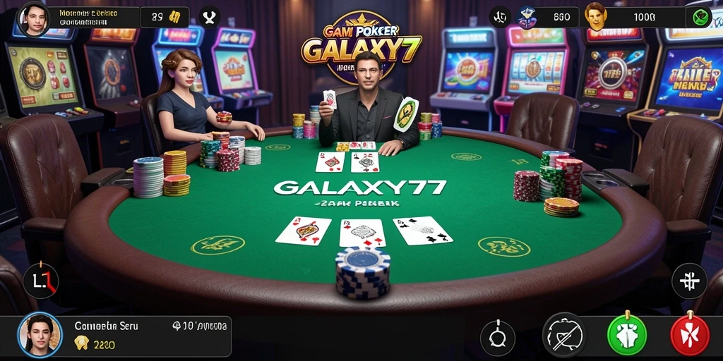 Screenshot gameplay Poker yang seru dan mendebarkan di GALAXY77.