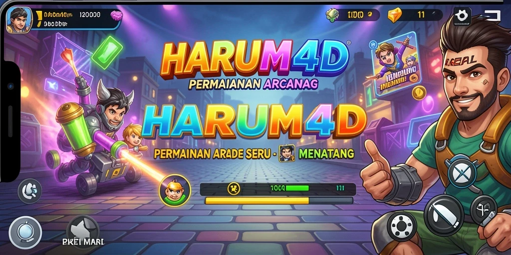 Screenshot gameplay HARUM4D yang menunjukkan aksi seru dalam permainan arcade.