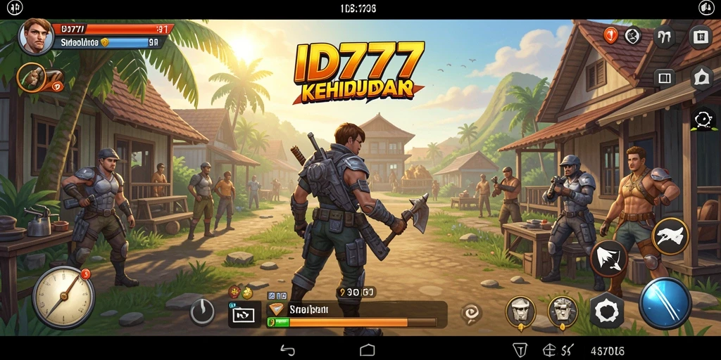 Screenshot gameplay ID777 yang menunjukkan interaksi karakter di dunia simulasi.
