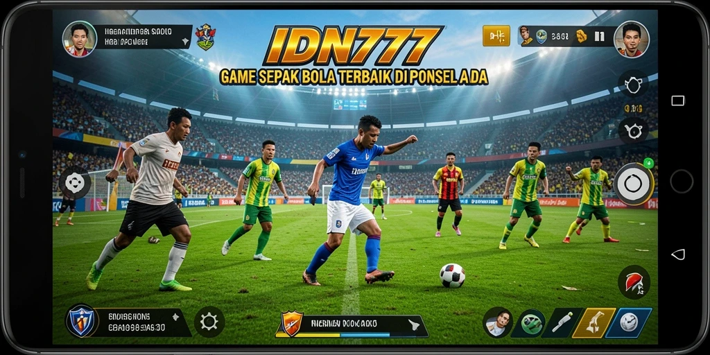 Gameplay mendebarkan dari IDN777 yang menunjukkan aksi sepak bola.