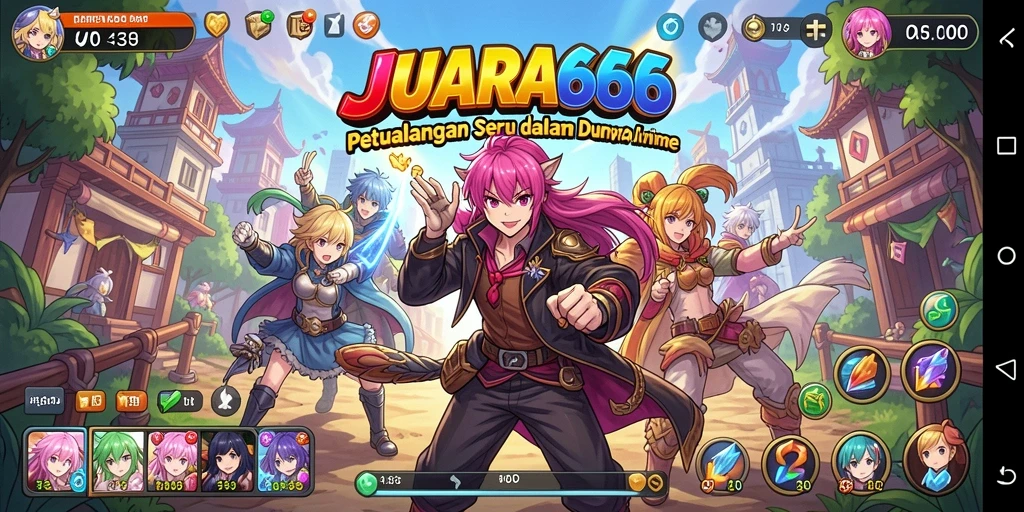 Screenshot JUARA666 menampilkan momen pertarungan seru dalam dunia anime.