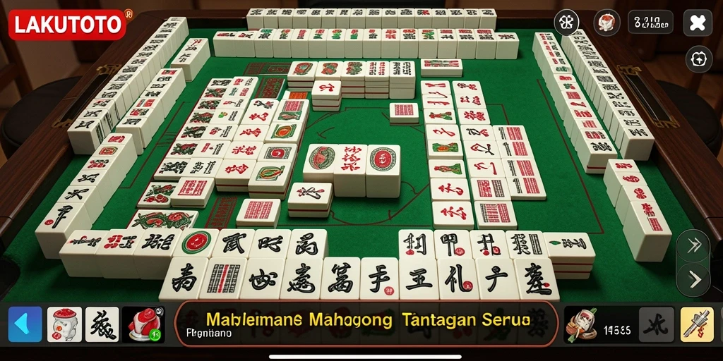 Tampilan gameplay Mahjong yang menarik dan menantang di LAKUTOTO.