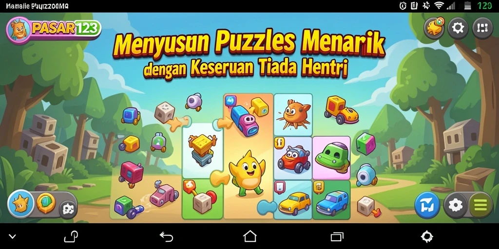 Tampilan gameplay yang menarik dalam PASAR123 saat menyusun puzzle.