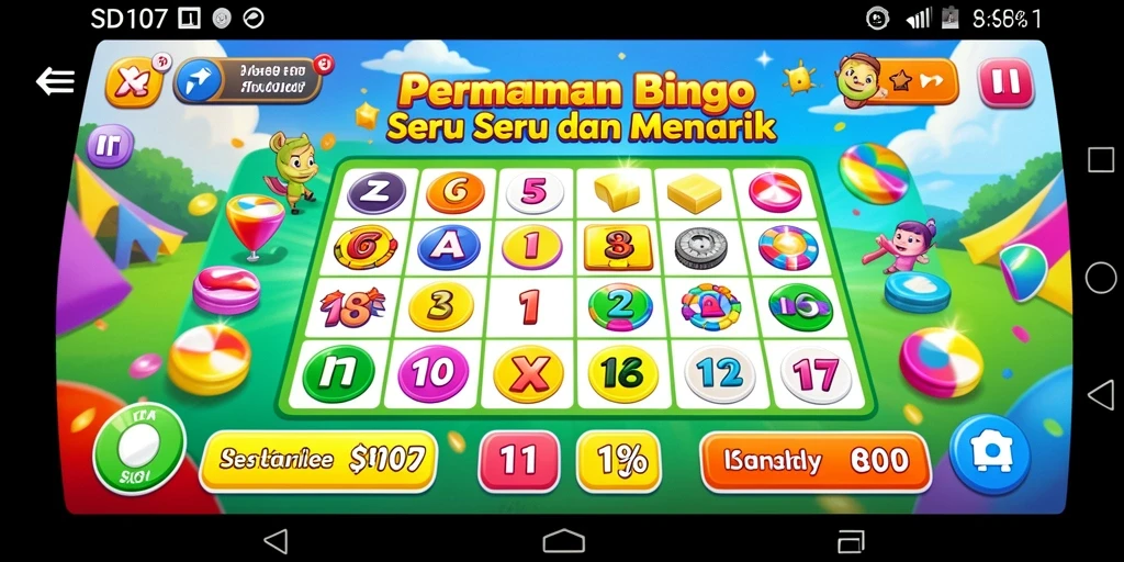 Screenshot SD107 menampilkan gameplay Bingo yang seru dan interaktif.
